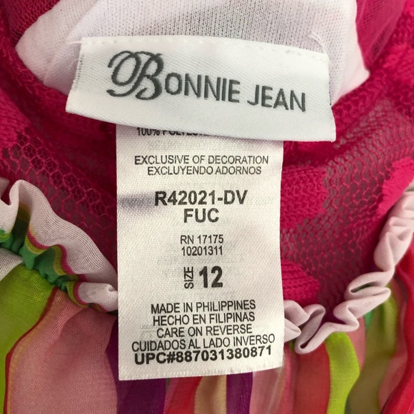 Bonnie Jean Girls Striped Dress size 12 - Picture 3 of 7